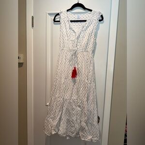 Mer St Barth Women’s Maxi Dress.  Giselle Coastal Resort with Red Tassel